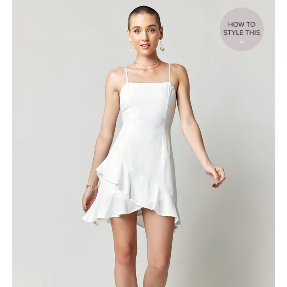 Francesca Back Tie Ruffle Mini Dress- Black